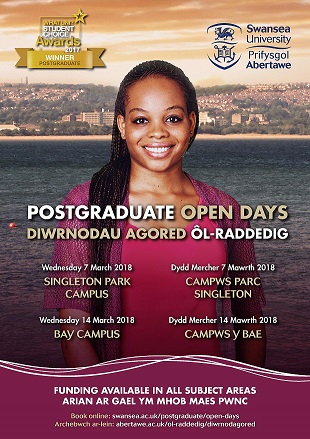 Postgraduate Open Day 2018 poster (March)